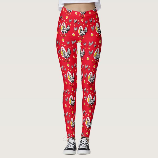Legging Roseanne Chicken - Funny Roseanne Rooster e Ovo (Frente)