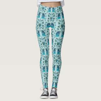 Legging Roses In a Rough Patch Aqua