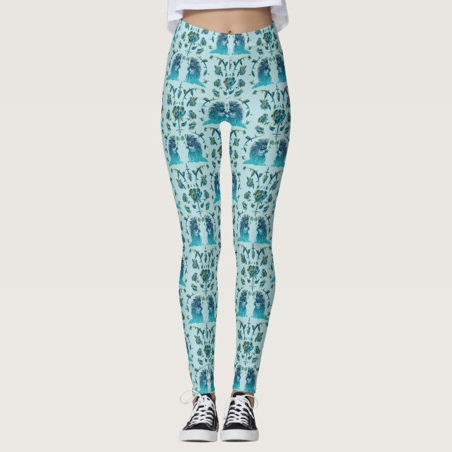 Legging Roses In a Rough Patch Aqua (Frente)