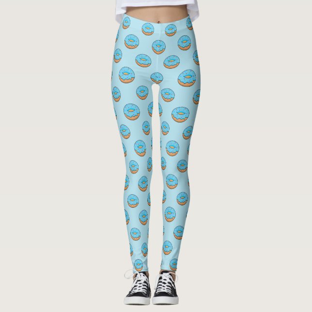 Legging Rosquinha Fosco Azul com Cartoon Sprinkles (Frente)