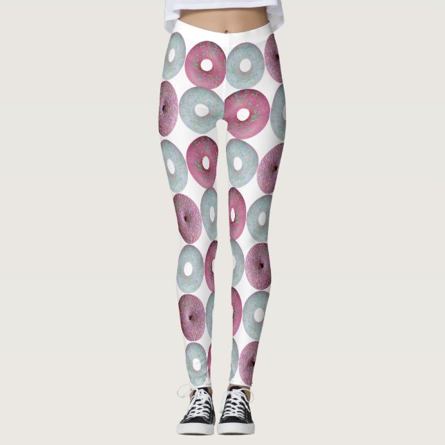 Legging Rosquinhas brancas e rosa (Frente)