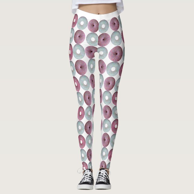 Legging Rosquinhas brancas e rosa (Frente)