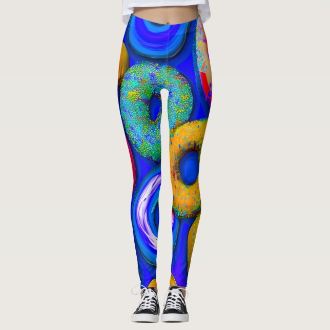 Legging Rosquinhas coloridas azuis (Frente)