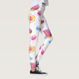 Legging Rosquinhas doces com padrão de vidros colorido