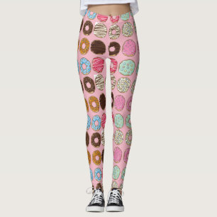 Legging Rosquinhas polvilhadas fosco do rosa e do