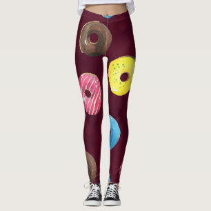 Legging Rosquinhas Ruby: Padrão Sem Costura De Aquarela.