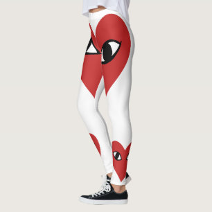 Legging Rosto Coração Vermelho - Pernas dos Olhos do Coraç