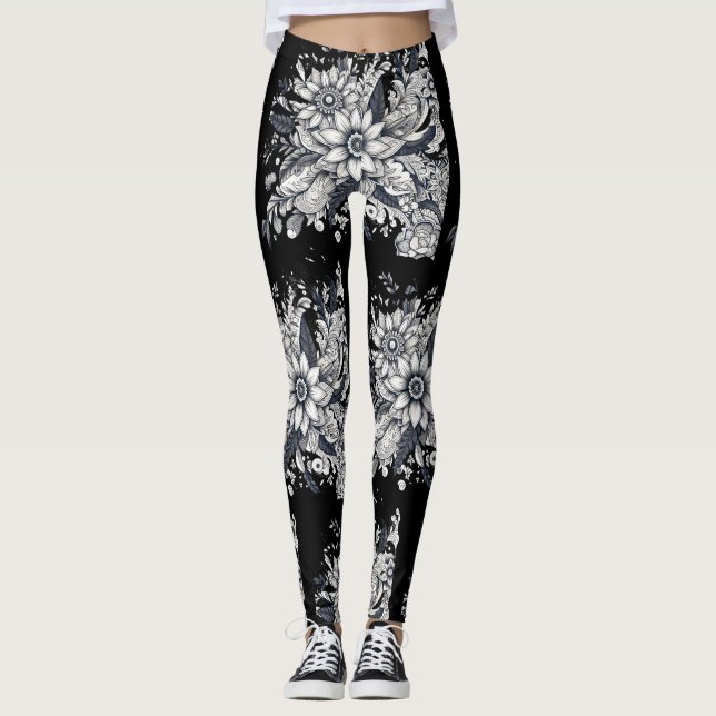 Legging rosto de mulher abstrato (Frente)