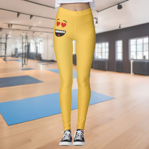 Legging Rosto sorridente com olhos em forma de coração