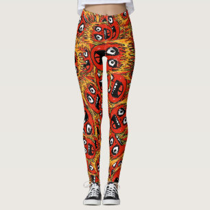 Legging Rostos de cartoon caóticos