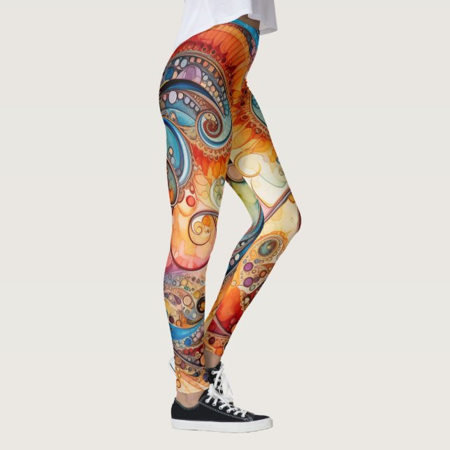 Legging Roupa de ioga feminino com arte (Direita)