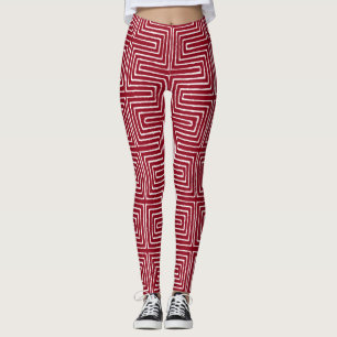Legging Roupa de Lama Africana, Vermelha e Branca