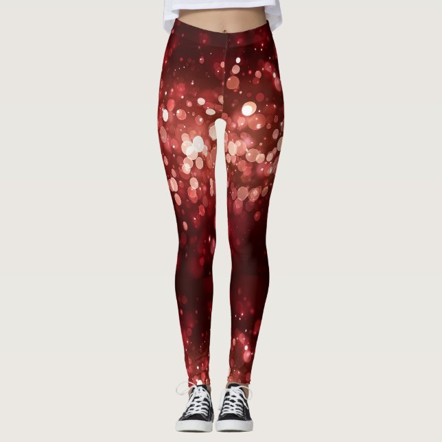 Legging Roupa de Papai Noel Moderna Fofa e Divertida de Na (Frente)