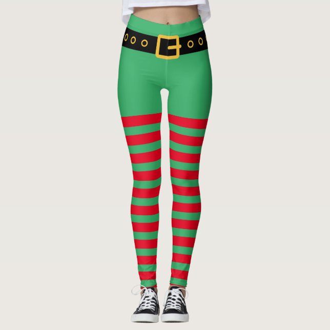 Legging Roupa vermelha e verde de Natal (Frente)