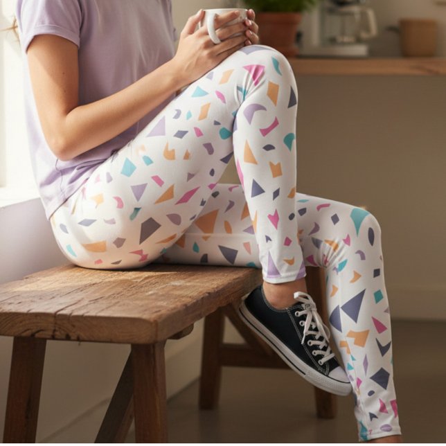 Legging Roupas Ativas com Estampa Abstrata em Pastel (Criador carregado)