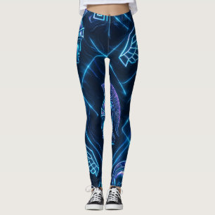 Legging Roupas Ativas Deusa Grega Neon Atena Futurista