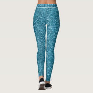 Legging Roupas Ativas Femininas Personalizadas Faux Jeans 