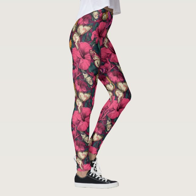 Legging Roupas com Acento de Camuflagem de Borboleta Elega (Direita)