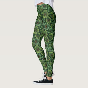Legging Roupas de academia verdes Anêmonas Brilham Present