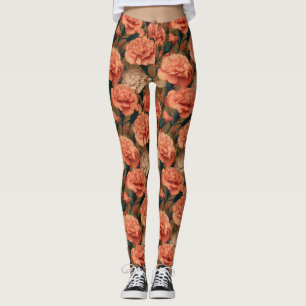 Legging Roupas de ginásio com flor de cravo Presentes com