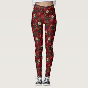 Legging Roupas de ginásio femininas inspiradas em flores p
