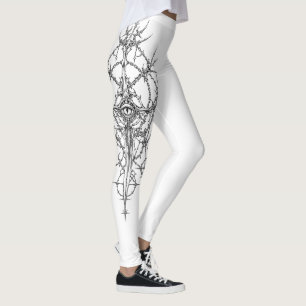 Legging Roupas de Rua Ocultas CiberSigilismo Gótico Escuro