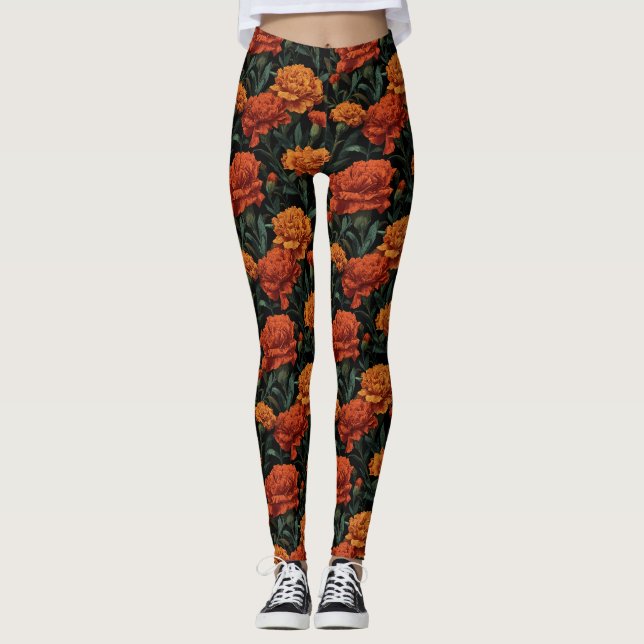 Legging Roupas de Treino Laranja Presentes com Acento de C (Frente)