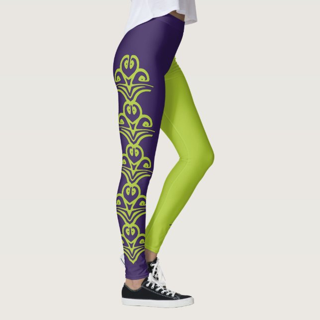 Legging Rovescinho Deco Roxo e Verde Palhaço (Direita)
