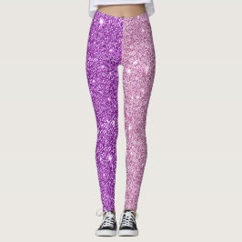 Legging Roxo+A ioga cor-de-rosa de Athleisure do brilho