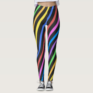 Legging Roxo Amarelo Azul, Bandas de triquete Pretas