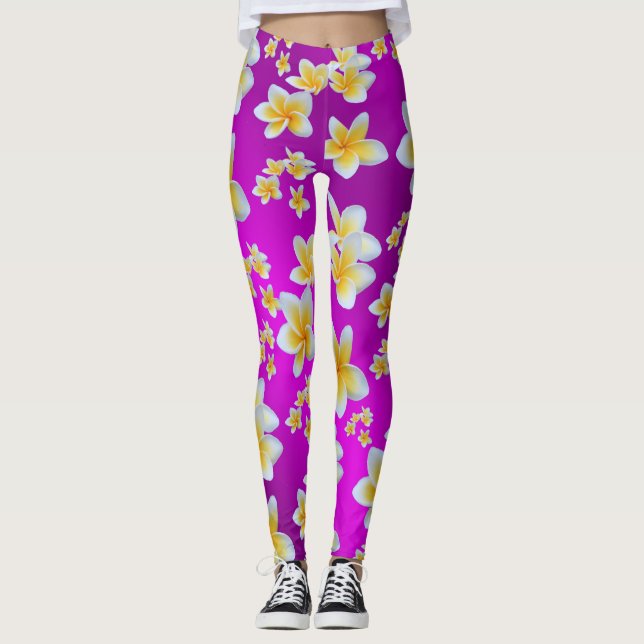 Legging roxo,asiático, amarelo, branco, florescente, brilh (Frente)