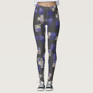 Legging Roxo Azul Preto Branco Na Moda
