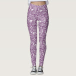 Legging Roxo Botânico Moderno<br><div class="desc">Padrão botânico floral roxo e branco moderno. Arte original de Nic Squirrell.</div>