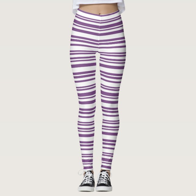 Legging Roxo, Branco Strike (Frente)