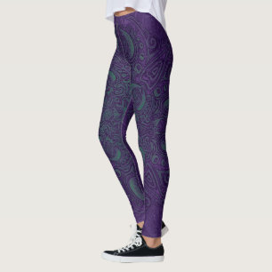 Legging Roxo & cerceta do fulgor do mar profundo Fleury
