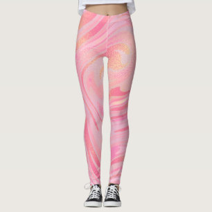 Legging Roxo Claro Roxo Escuro & Dourado Padrão de Redemoi