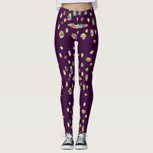 Legging Roxo com padrões de cor mista