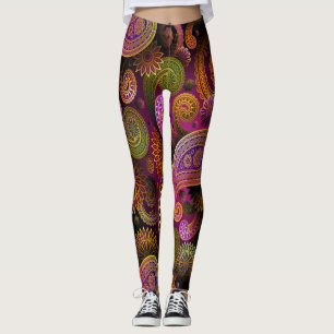 Legging Roxo de Paisley