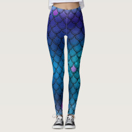 Legging Roxo de Sereia, Azul e Azul