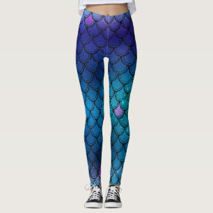 Legging Roxo de Sereia, Azul e Azul
