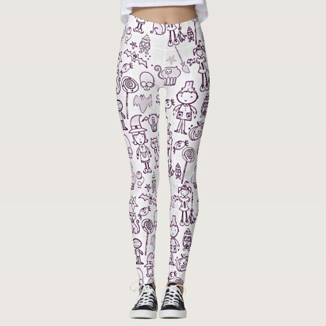 Legging Roxo Divertido Halloween
