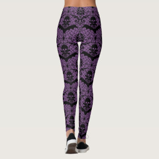 Legging Roxo do damasco do Dia das Bruxas