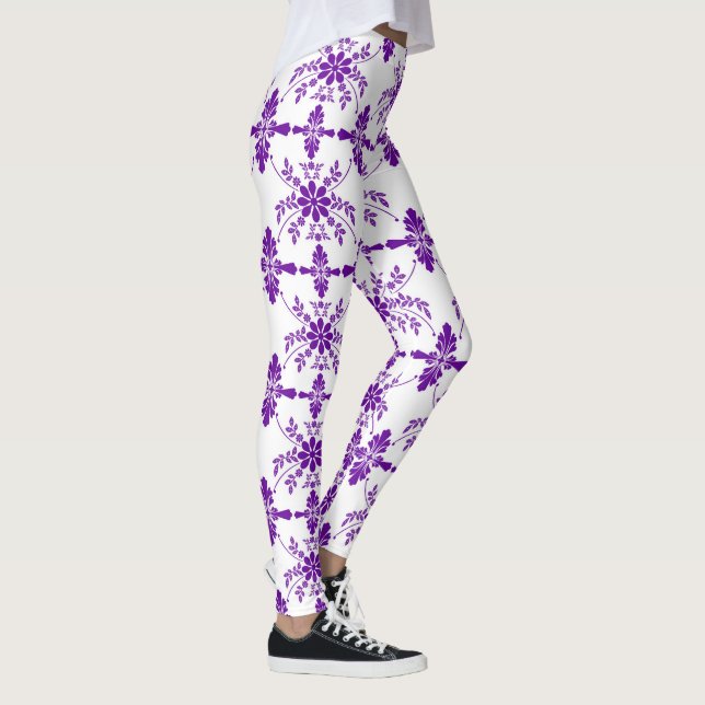 Legging Roxo e Branco Antigo Inglês Estilado (Direita)