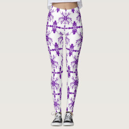 Legging Roxo e Branco Antigo Inglês Estilado