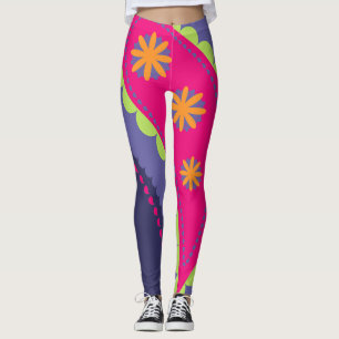 Legging Roxo e Rosa Paisley