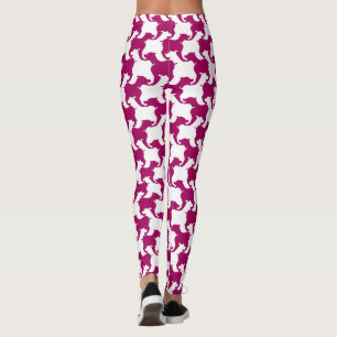 Legging Roxo e roxo-roxo-branco com patas para cães