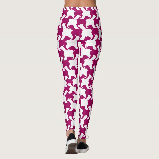 Legging Roxo e roxo-roxo-branco com patas para cães (Verso)