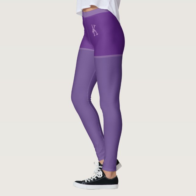 Legging Roxo e Violeta, Shore Falso, Monograma Personaliza (Esquerda)