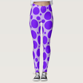 Legging Roxo em Pernas de Bolinhas Roxas