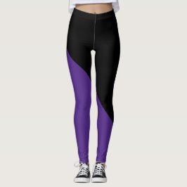 Legging Roxo Escuro e Preto